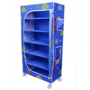Little One’s | 6 Shelves Foldable Wardrobe/Toy Box | Aquatic Blue