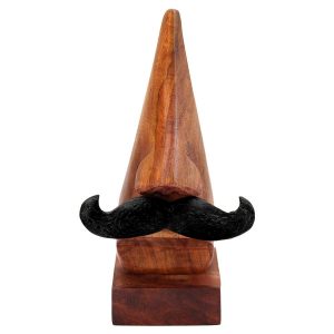 Craftland Handmade Wooden Nose Shaped Spectacle Specs Eyeglass Holder Stand With Moustache