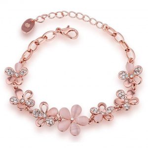 18k Rose Gold Stylish Bracelet Earrings Combo Jewellery For Women and Girls
