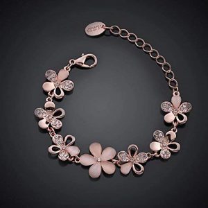 18k Rose Gold Stylish Bracelet Earrings Combo Jewellery For Women and Girls