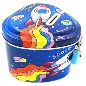 Space Piggy Bank with Security Lock & Keys